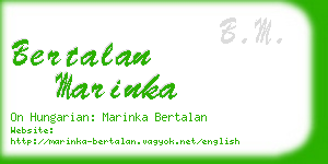 bertalan marinka business card